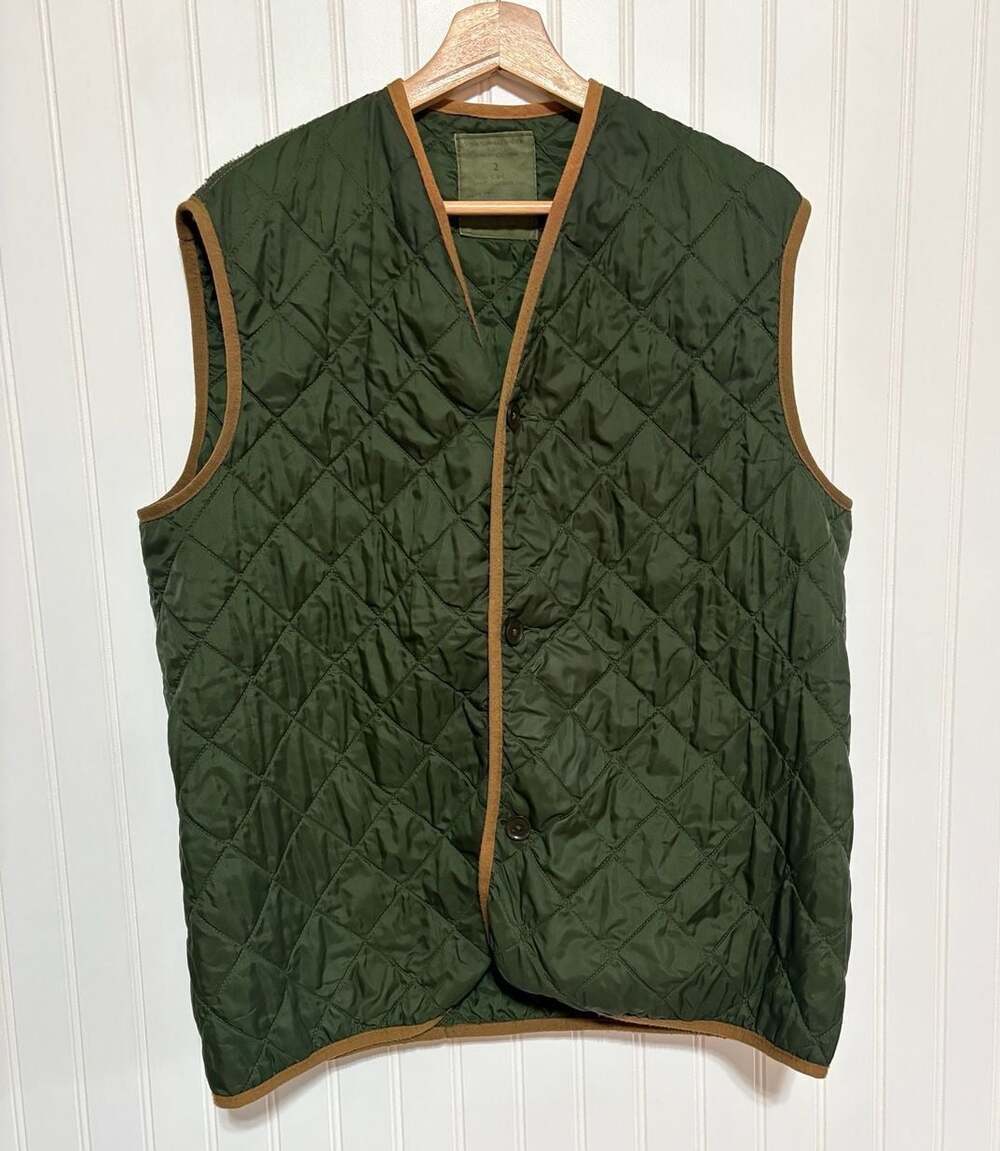 Vintage 80s Military Combat Whimsigoth Smock Liner Jacket Green